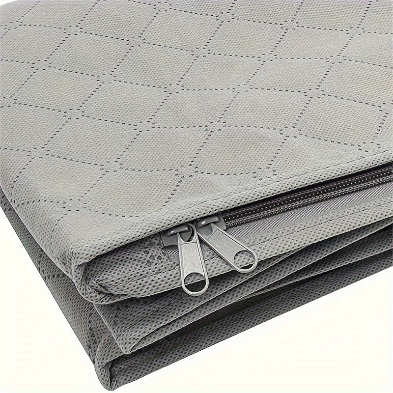 4 piezas Bolsas de almacenamiento de tela - Armario de almacenamiento portátil autosoportante para ropa, mantas y edredones, impermeable, con cremalleras dobles y asas mejoradas - Capacidad de almacenamiento cerrado inferior a 3,2 pies cúbicos, ligero inf