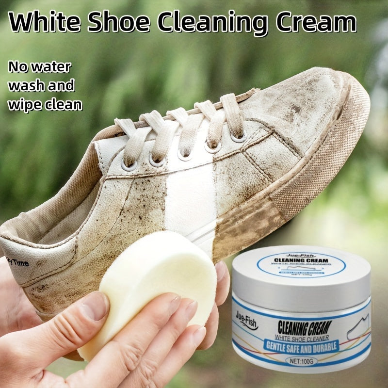 Crema Limpiadora Instantánea para Zapatos Blancos - Removedor de Manchas y Blanqueador, Seguro para Zapatillas, Lona, Cuero Sintético | Fórmula Fácil sin Enjuague