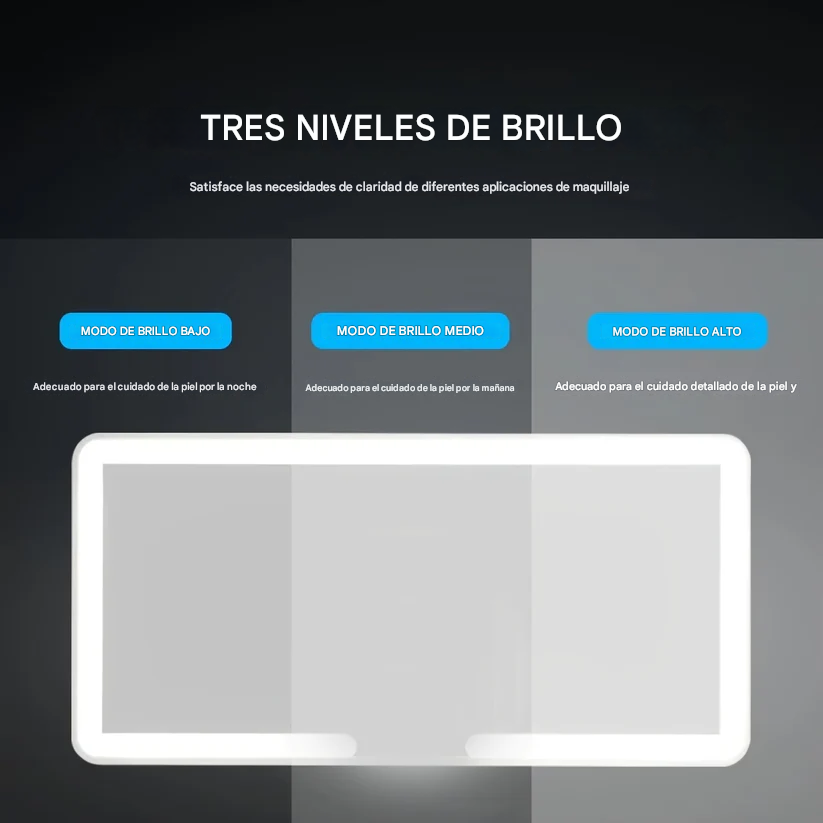 Espejo de Vanidad Plegable Portátil con Luz LED Ajustable