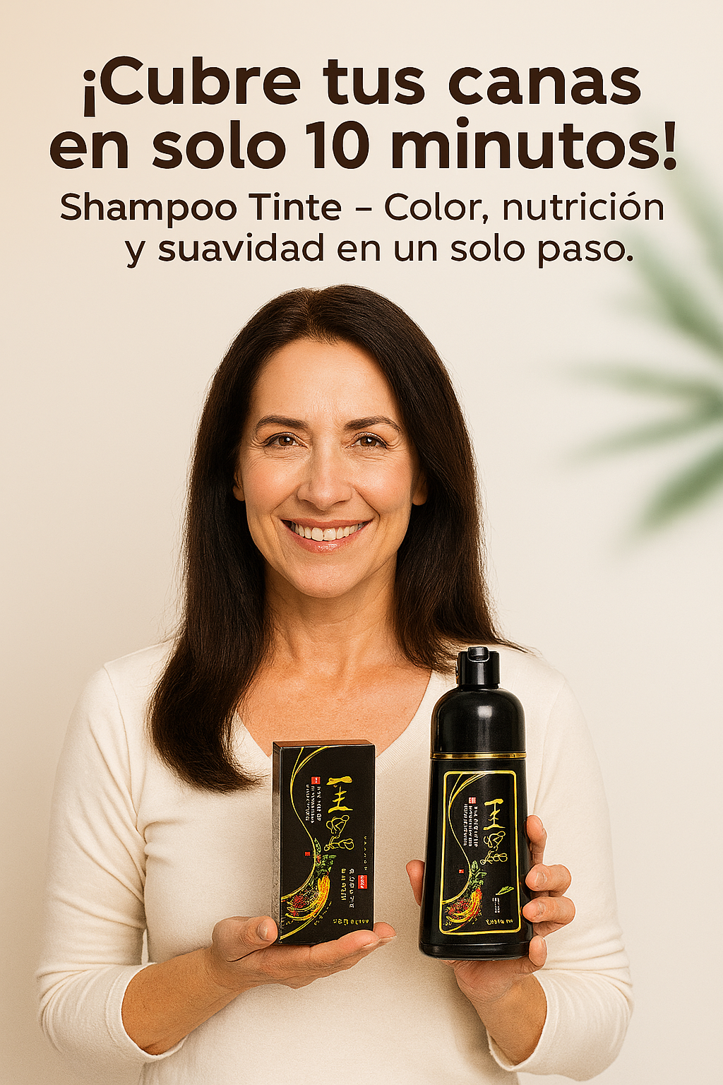 Cambia tu look en minutos - Shampoo Tinte Instantaneo Cubre Canas Natural 500 ML