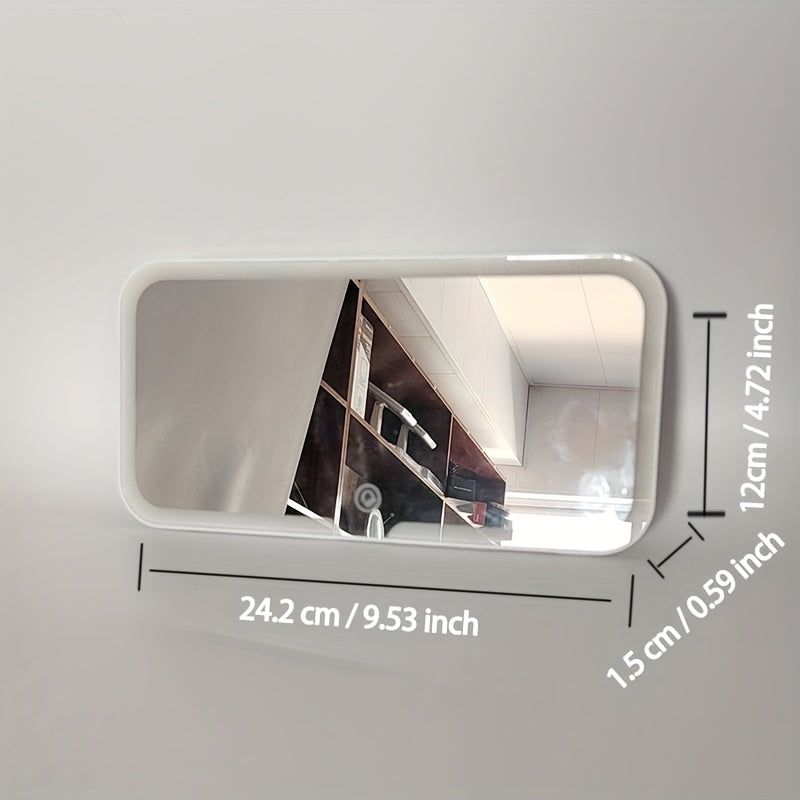 3-Niveles de Iluminación Táctil, Claridad HD, Luz Suave Día y Noche | Espejo de Vanidad Plegable Portátil para Coche con Luz LED Ajustable | Cargable por USB, Vidrio Antirrayas Duradero | Ideal para Revisar el Maquillaje, Uso Diurno y Nocturno en el Coche