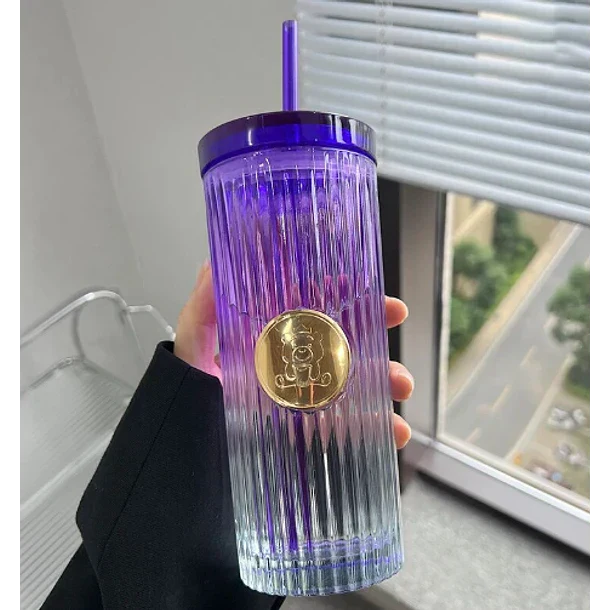 Vaso de vidrio + bombilla 470ML