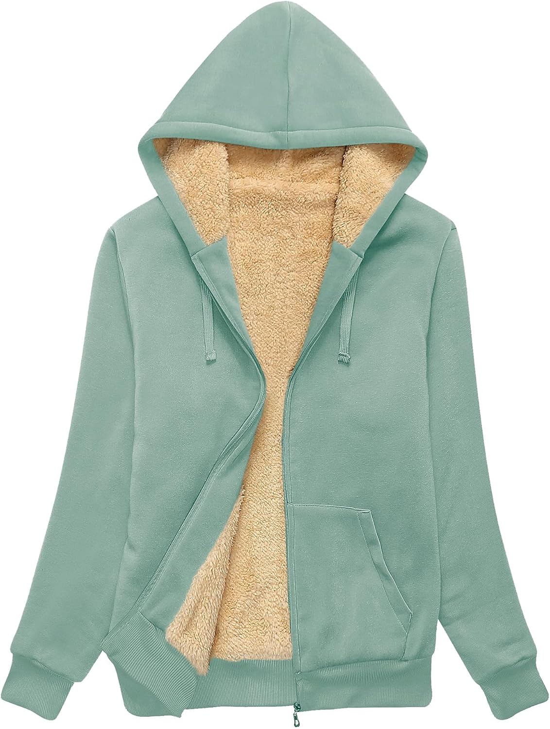 SWISSWELL Sudaderas con capucha para mujer, forro polar de invierno, con cremallera completa, forro de sherpa grueso