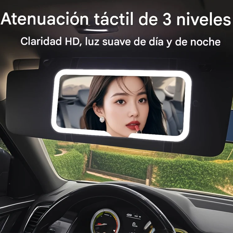 Espejo de Vanidad Plegable Portátil con Luz LED Ajustable