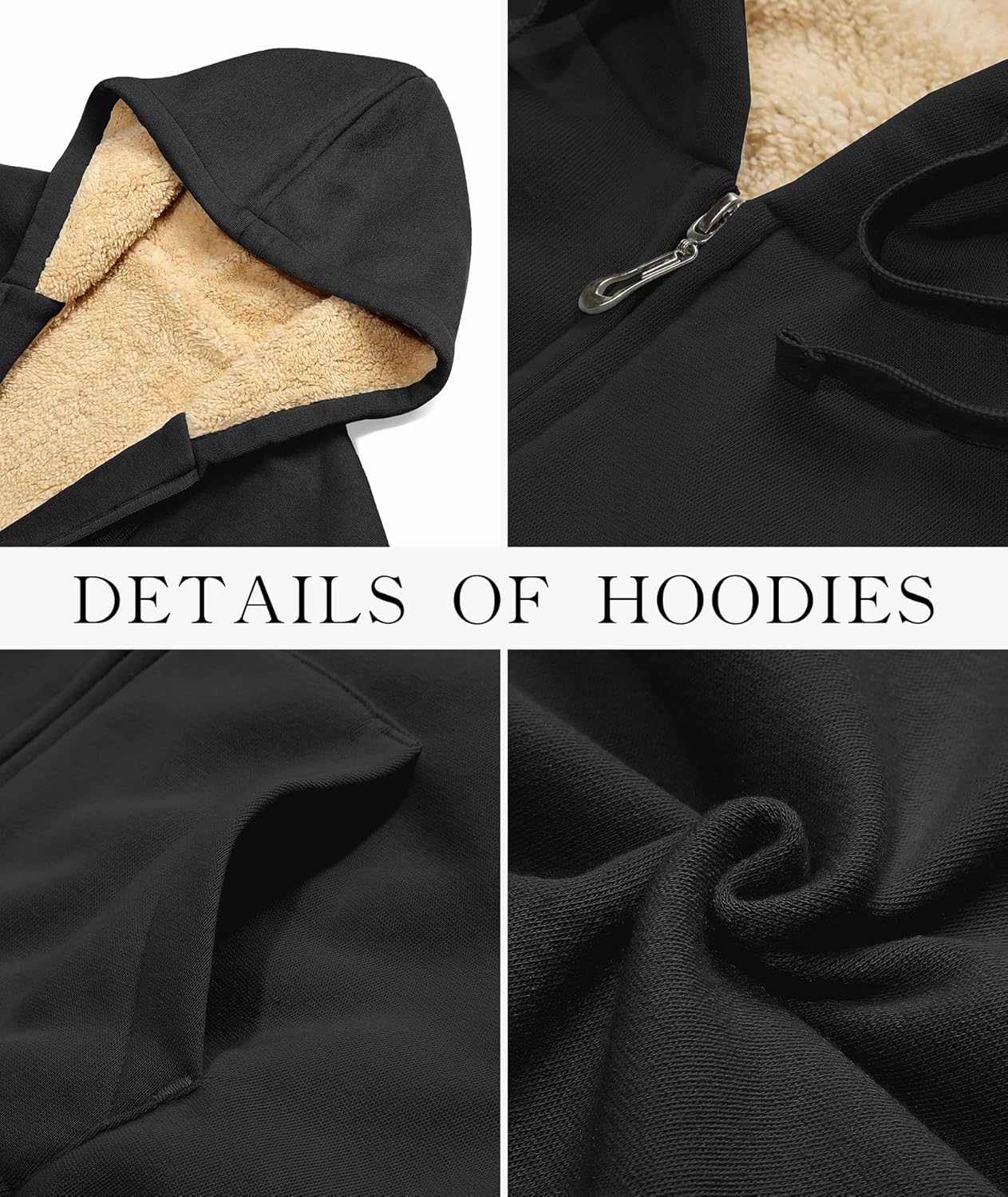 SWISSWELL Sudaderas con capucha para mujer, forro polar de invierno, con cremallera completa, forro de sherpa grueso