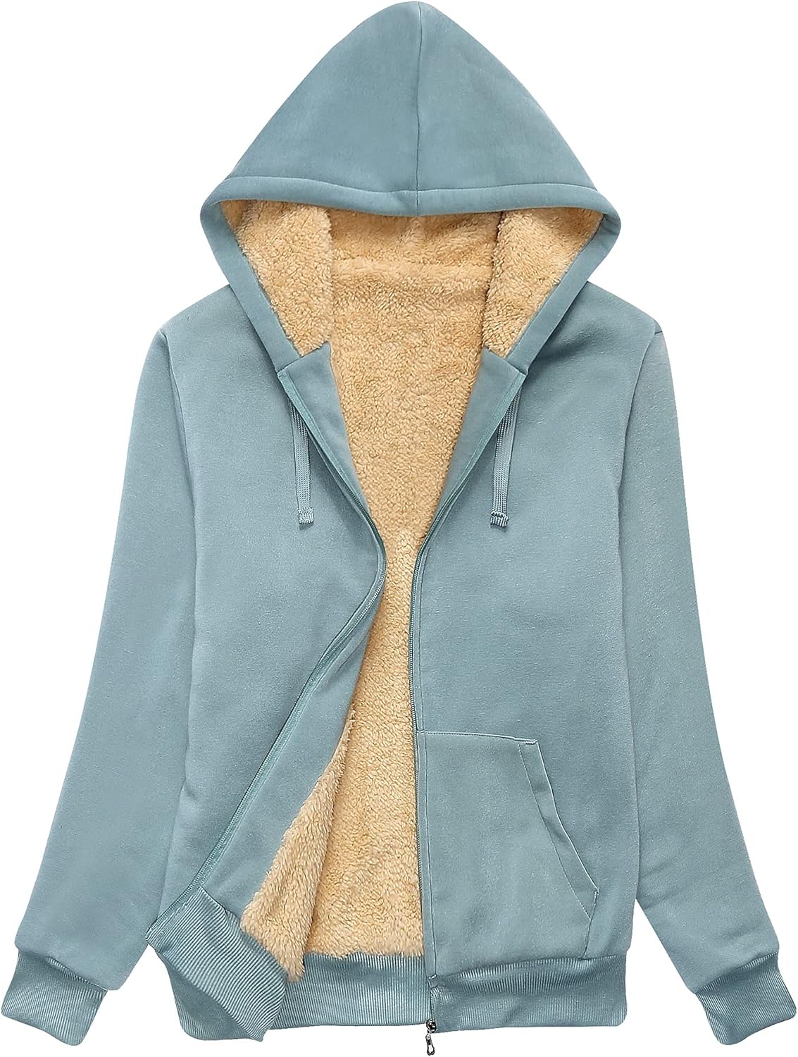 SWISSWELL Sudaderas con capucha para mujer, forro polar de invierno, con cremallera completa, forro de sherpa grueso