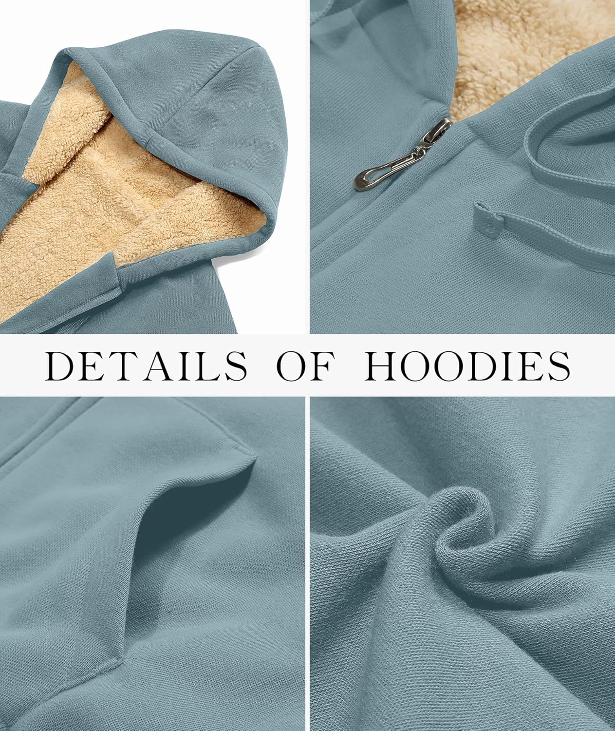 SWISSWELL Sudaderas con capucha para mujer, forro polar de invierno, con cremallera completa, forro de sherpa grueso