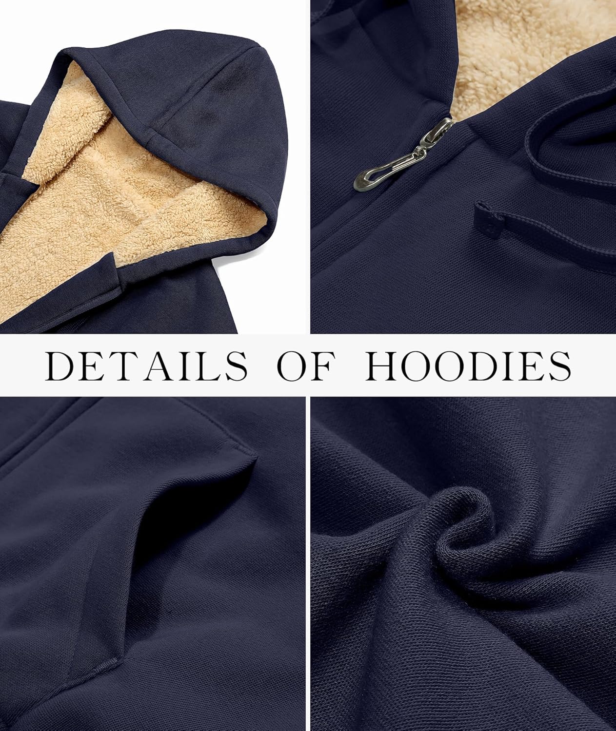 SWISSWELL Sudaderas con capucha para mujer, forro polar de invierno, con cremallera completa, forro de sherpa grueso