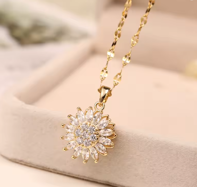 Collar Giratorio de Girasol - Tu Mejor Aliado para el Estrés 😍Lleva 2 y Paga 1😱