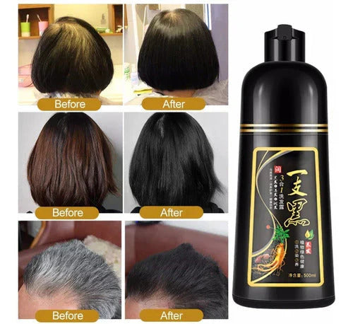 Cambia tu look en minutos - Shampoo Tinte Instantaneo Cubre Canas Natural 500 ML