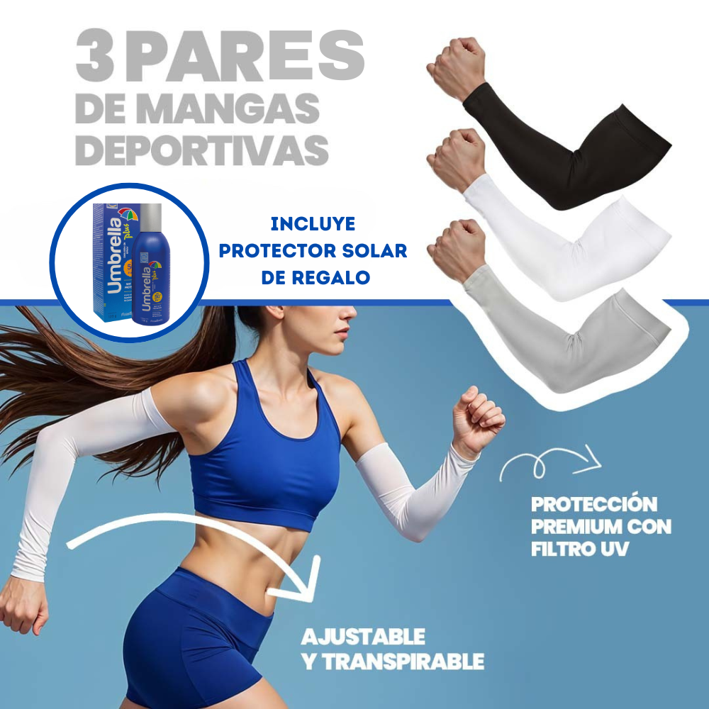 Mangas Premium con Filtro UV ¡Lleva 3 Pares y Paga 2! Incluye Protector Solar de Regalo😱☀️