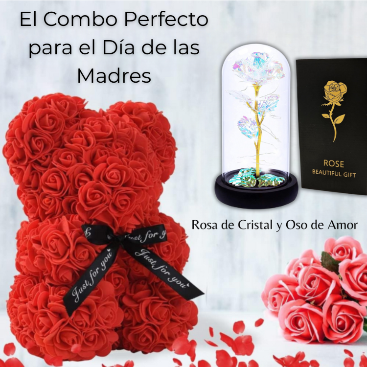 MagicLove® - Rosa Mágica de Cristal - HAZ QUE EL AMOR POR TU MAMÁ BRILLE EN ESTE DIA🌸✨