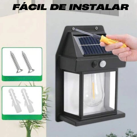 2 LÁMPARAS CON PANEL SOLAR PARA EXTERIORES