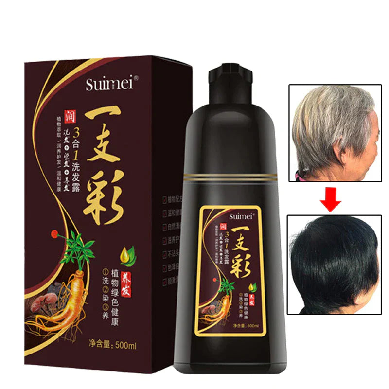 Cambia tu look en minutos - Shampoo Tinte Instantaneo Cubre Canas Natural 500 ML
