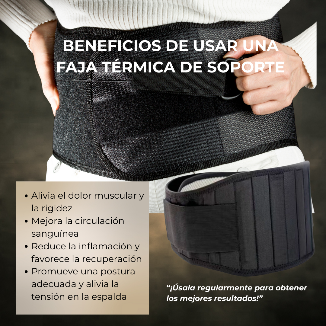 Faja térmica de soporte para el dolor lumbar