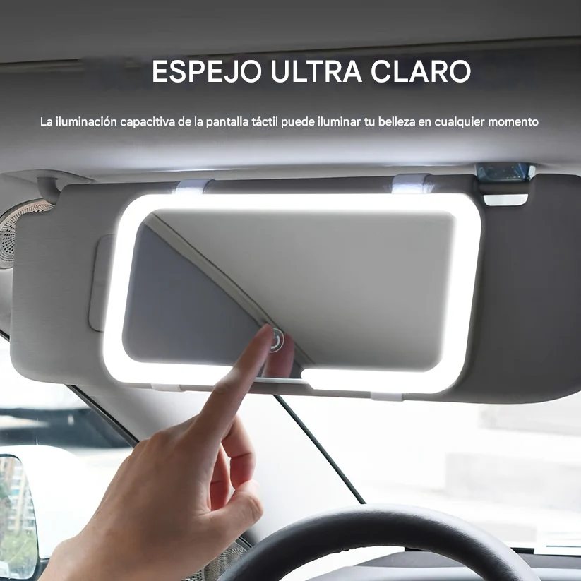Espejo de Vanidad Plegable Portátil con Luz LED Ajustable