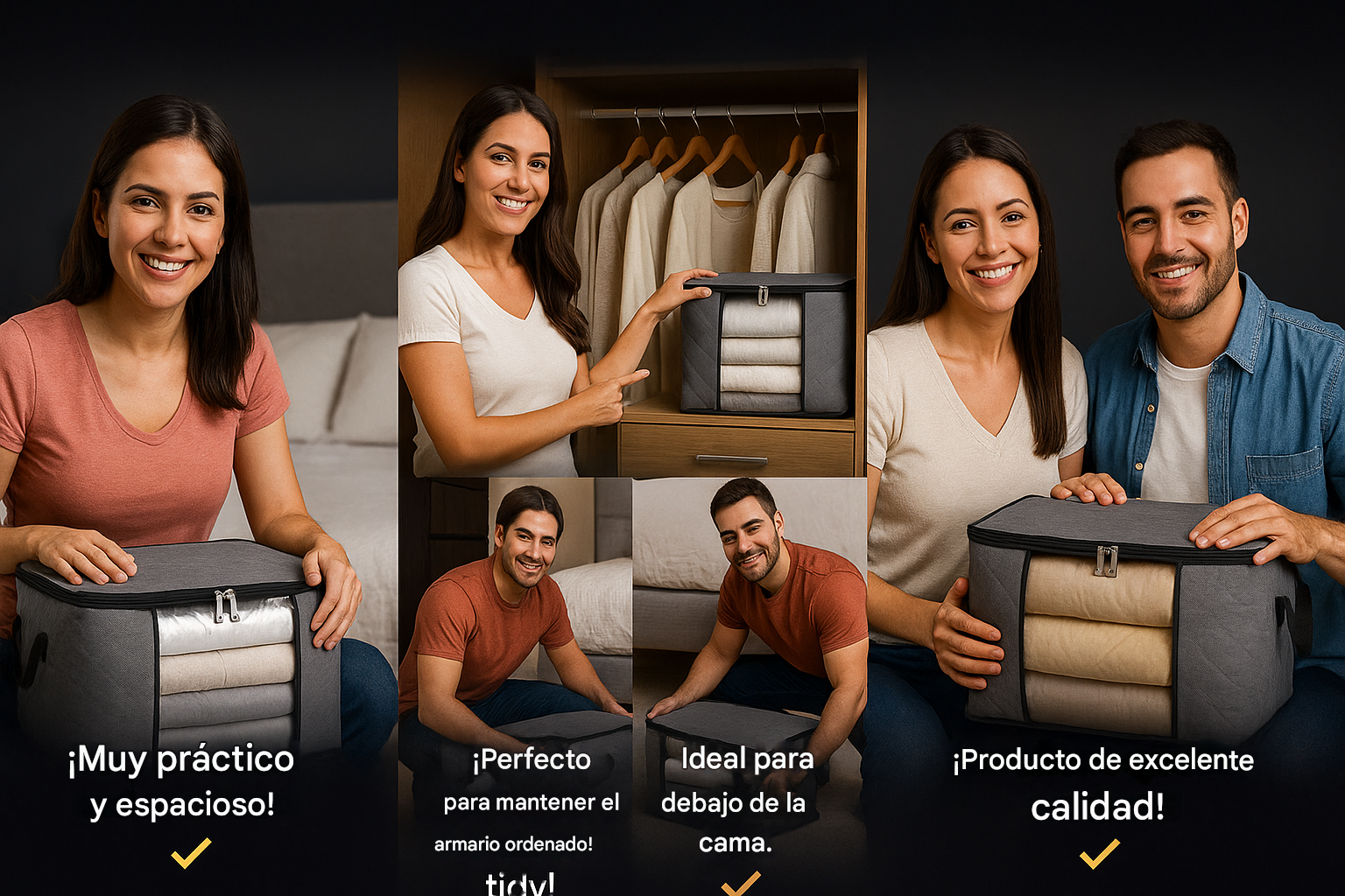 4 piezas Armario de almacenamiento portátil para ropa, mantas y edredones, impermeable.