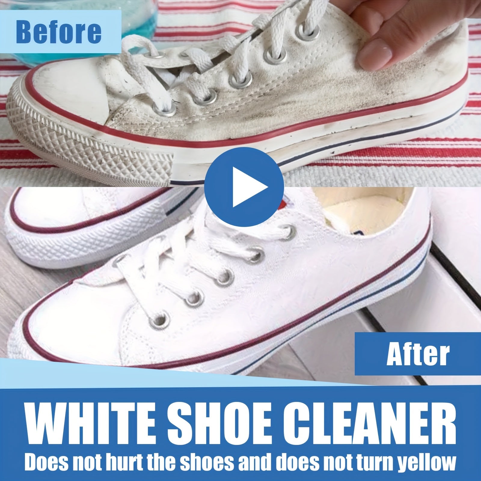 Crema Limpiadora Instantánea para Zapatos Blancos - Removedor de Manchas y Blanqueador, Seguro para Zapatillas, Lona, Cuero Sintético | Fórmula Fácil sin Enjuague