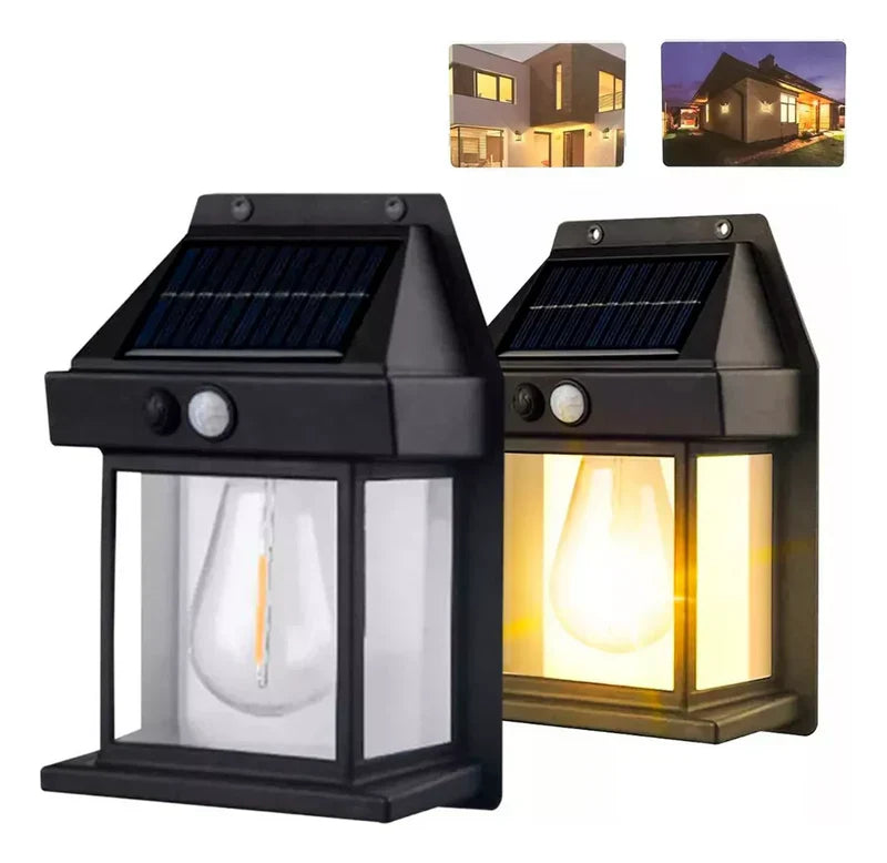 2 LÁMPARAS CON PANEL SOLAR PARA EXTERIORES