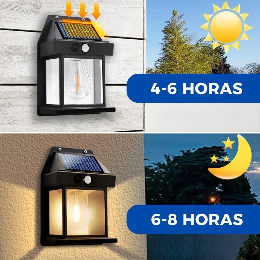 2 LÁMPARAS CON PANEL SOLAR PARA EXTERIORES